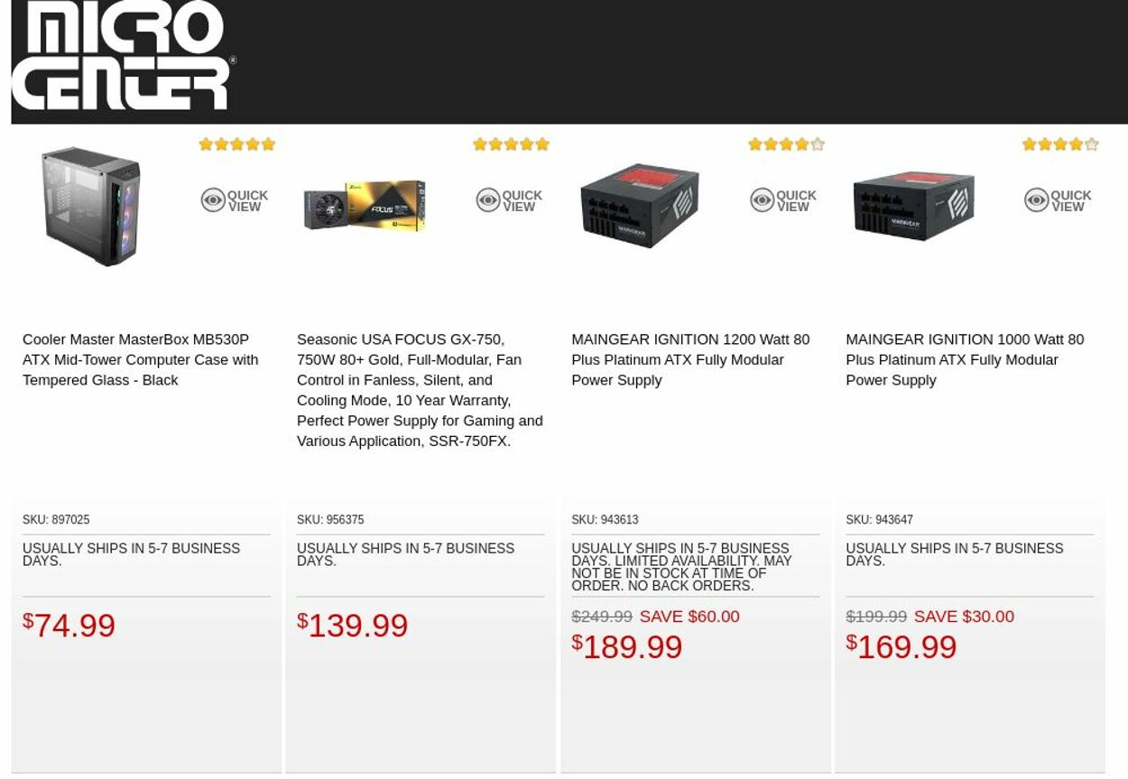 Catalogue Micro Center from 10/18/2022