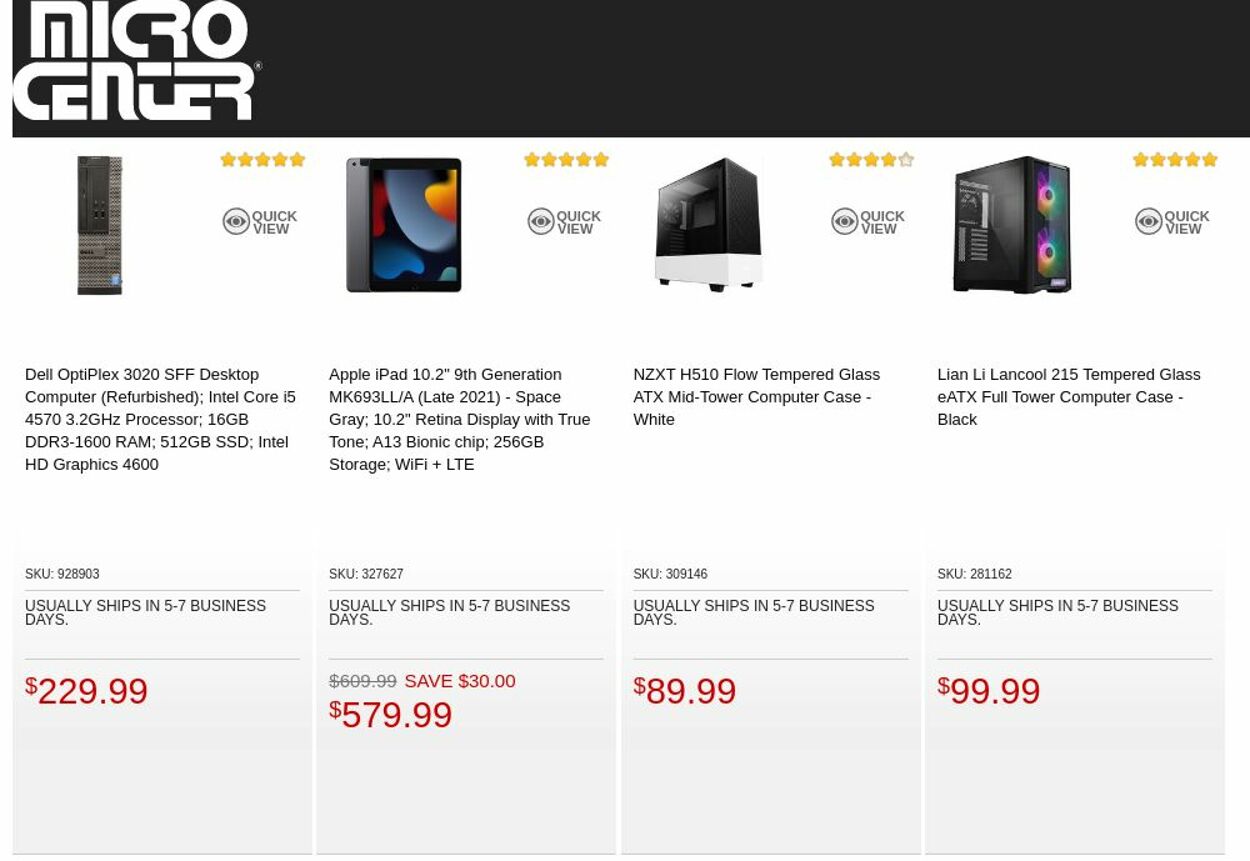 Catalogue Micro Center from 10/25/2022