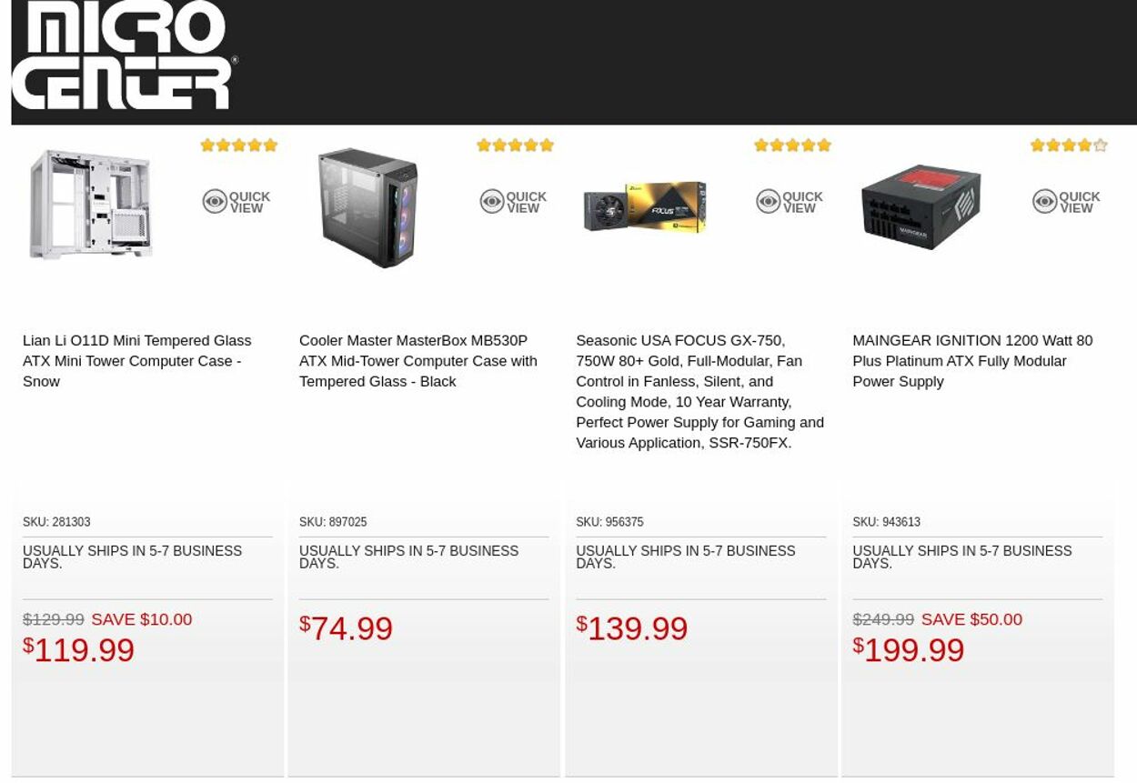 Catalogue Micro Center from 10/25/2022