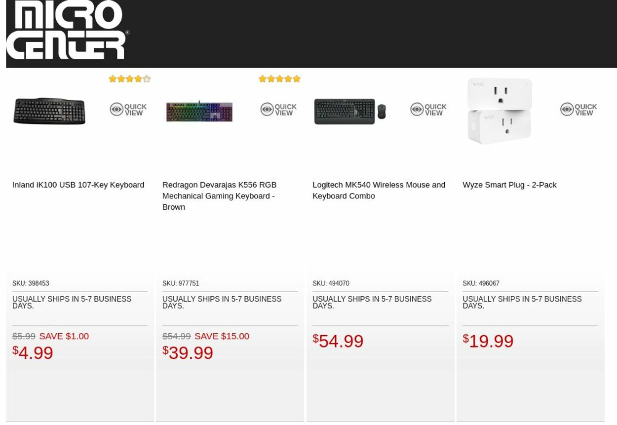 Catalogue Micro Center from 10/25/2022