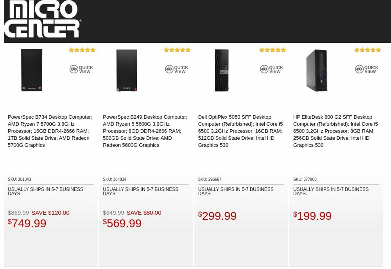 Catalogue Micro Center from 10/25/2022