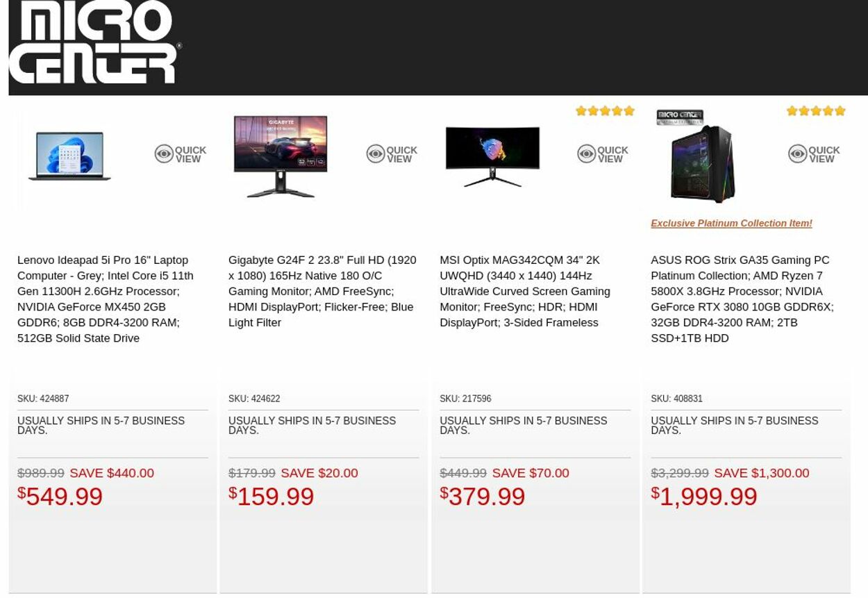 Catalogue Micro Center from 10/25/2022