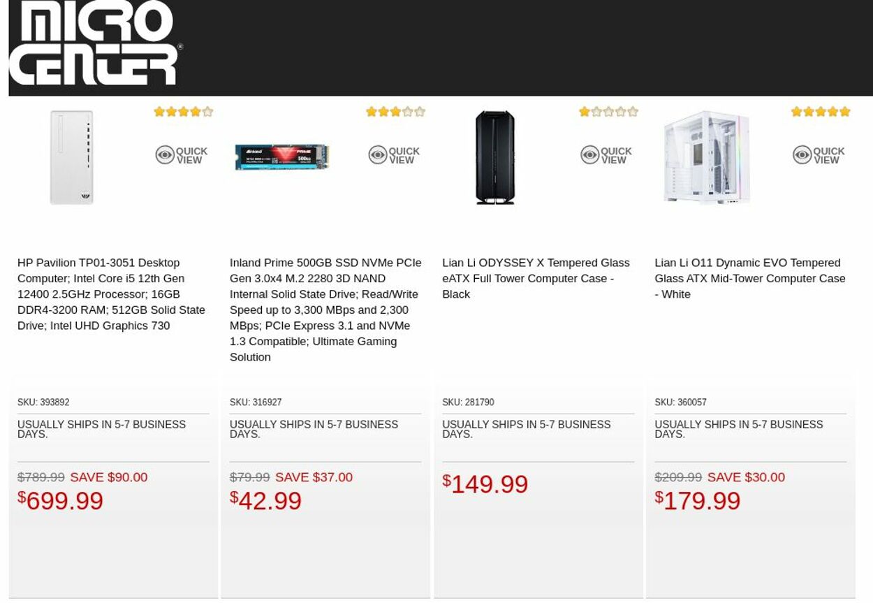 Catalogue Micro Center from 11/01/2022