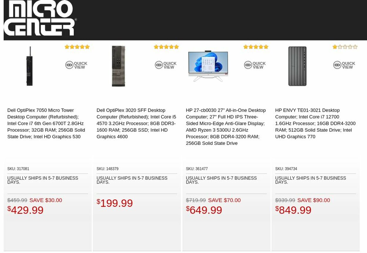 Catalogue Micro Center from 11/01/2022