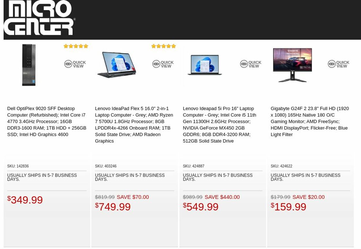 Catalogue Micro Center from 11/01/2022