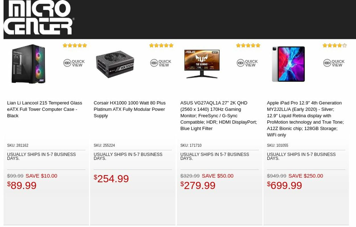 Catalogue Micro Center from 11/08/2022