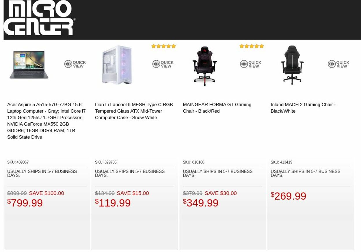 Catalogue Micro Center from 12/06/2022