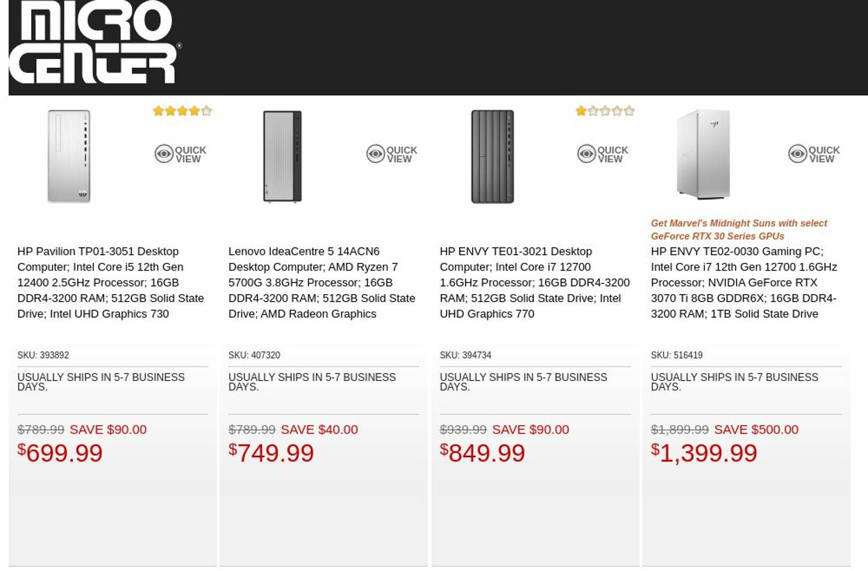 Catalogue Micro Center from 01/03/2023