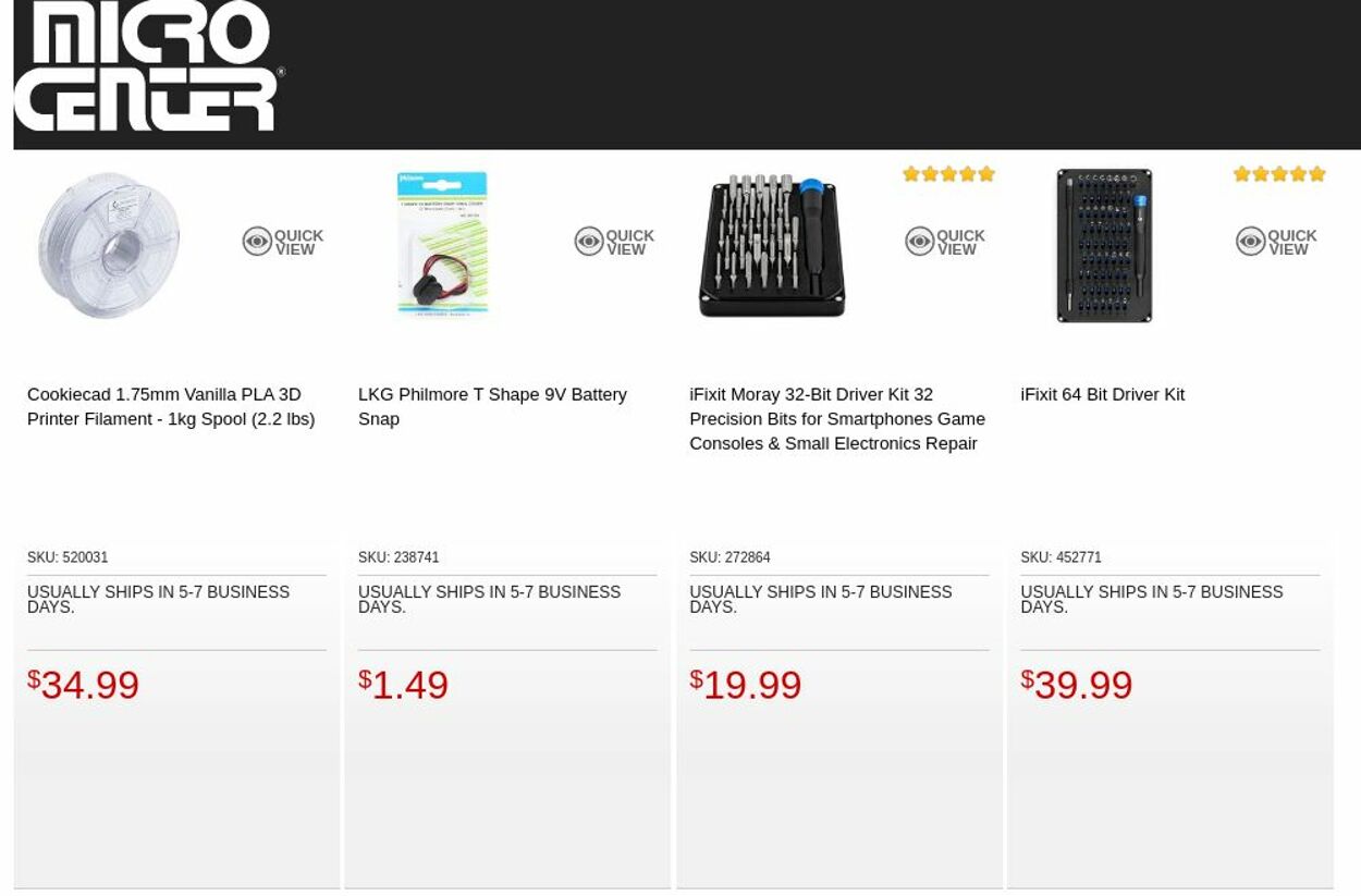 Catalogue Micro Center from 01/24/2023