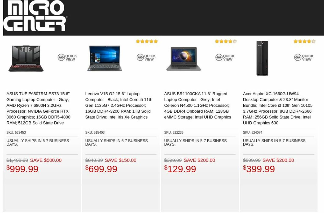 Catalogue Micro Center from 01/31/2023