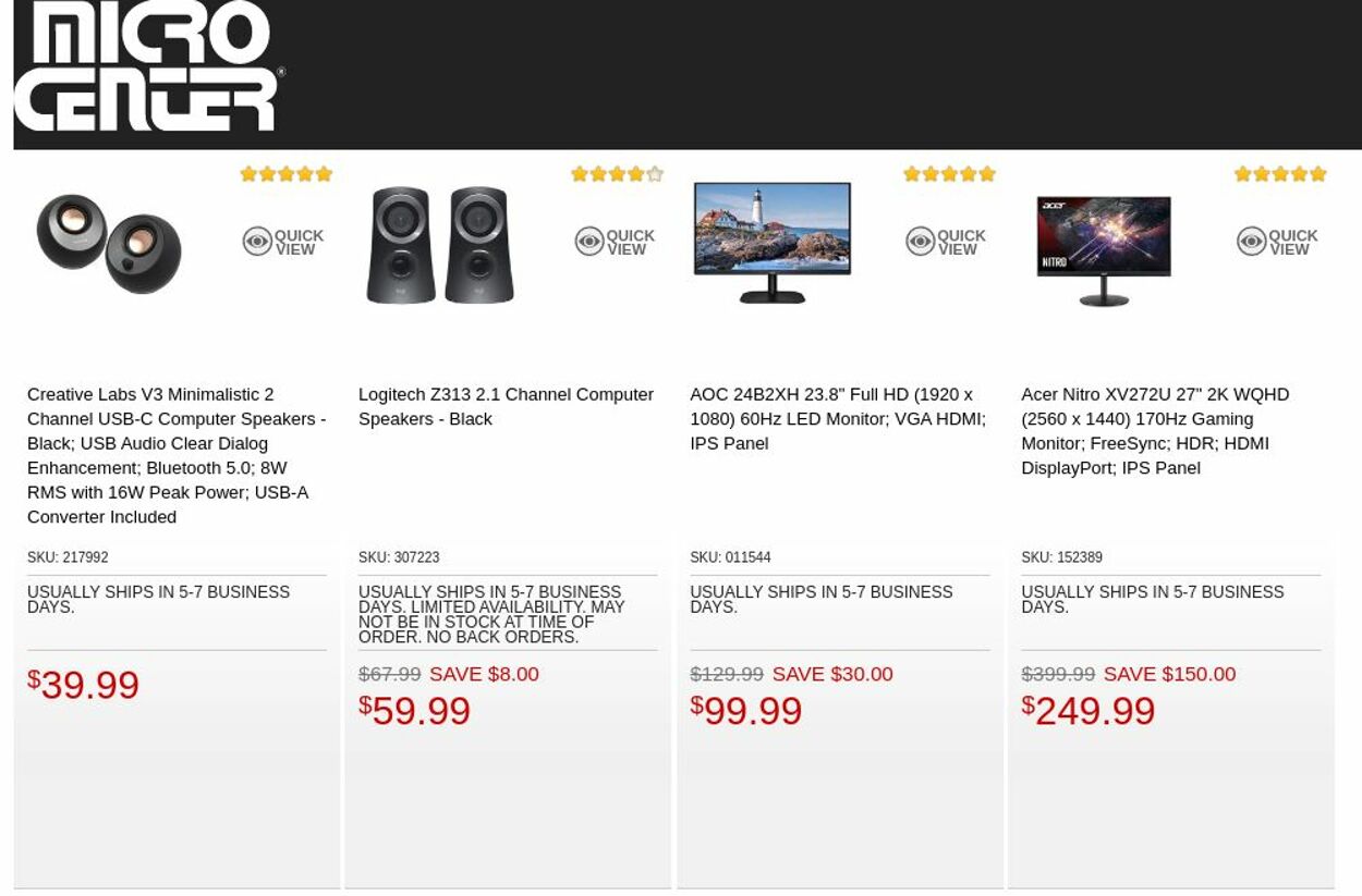 Catalogue Micro Center from 01/31/2023