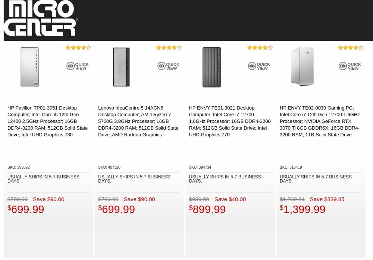 Catalogue Micro Center from 04/25/2023