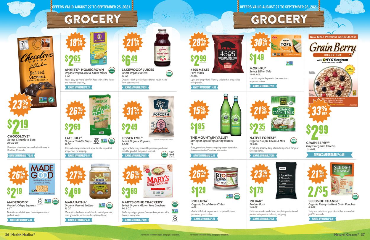 Catalogue Natural Grocers from 08/27/2021