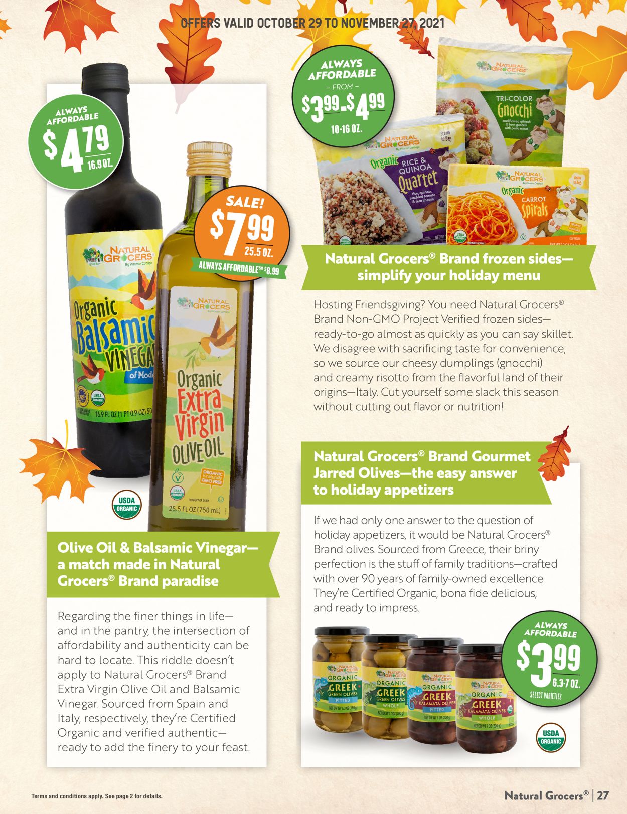 Catalogue Natural Grocers THANKSGIVING 2021 from 10/29/2021