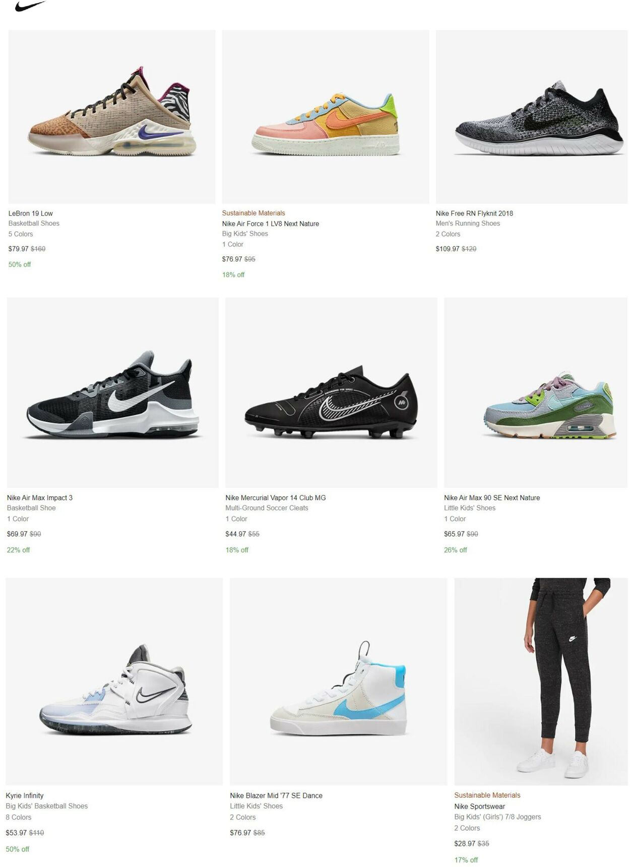 Catalogue Nike from 09/22/2022