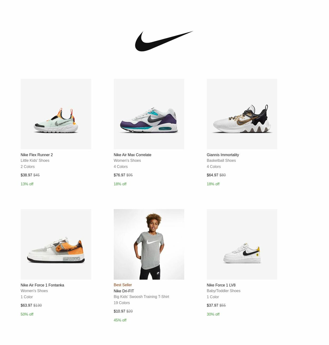 Catalogue Nike from 10/01/2022