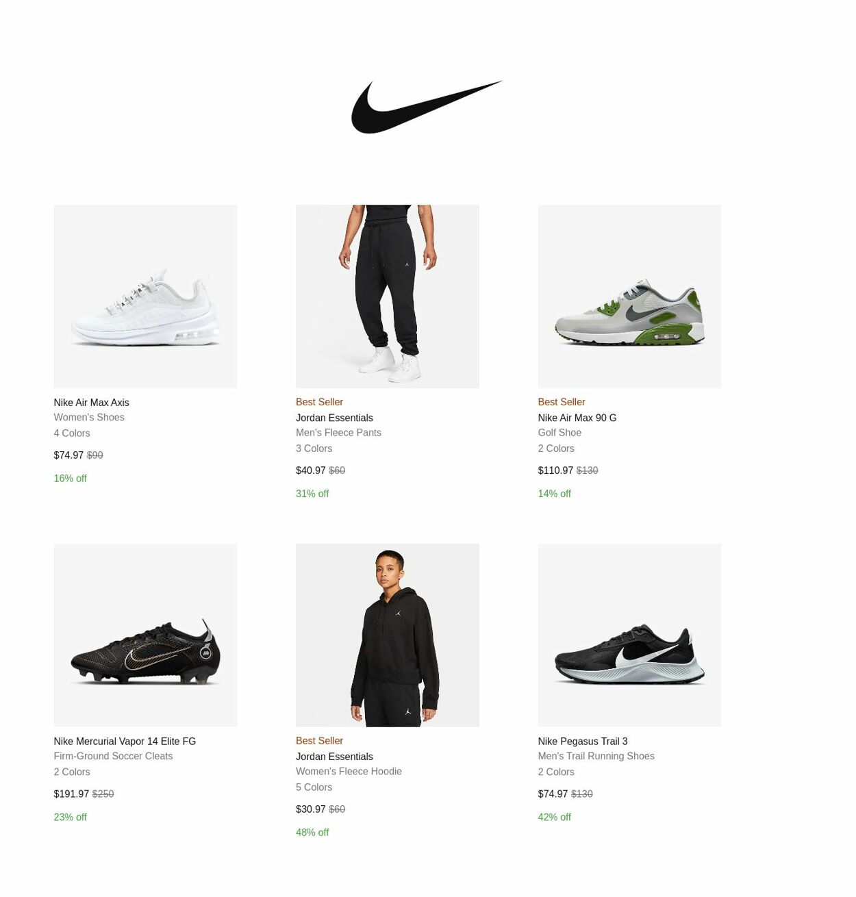 Catalogue Nike from 10/01/2022
