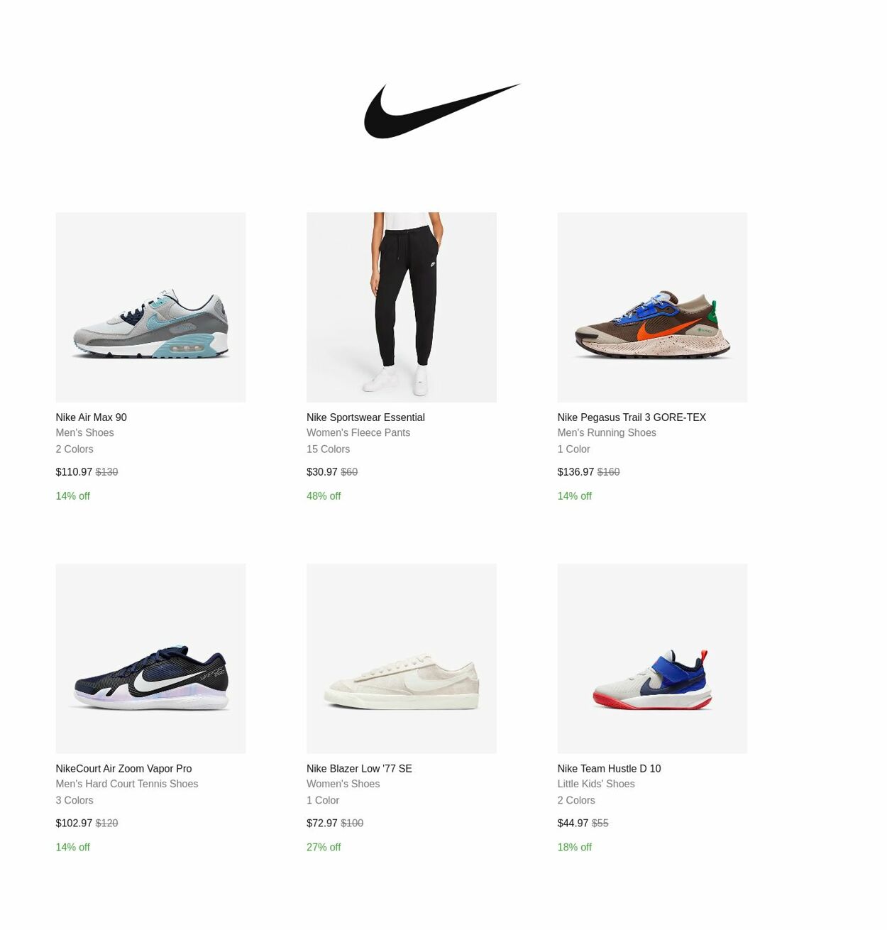 Catalogue Nike from 10/07/2022