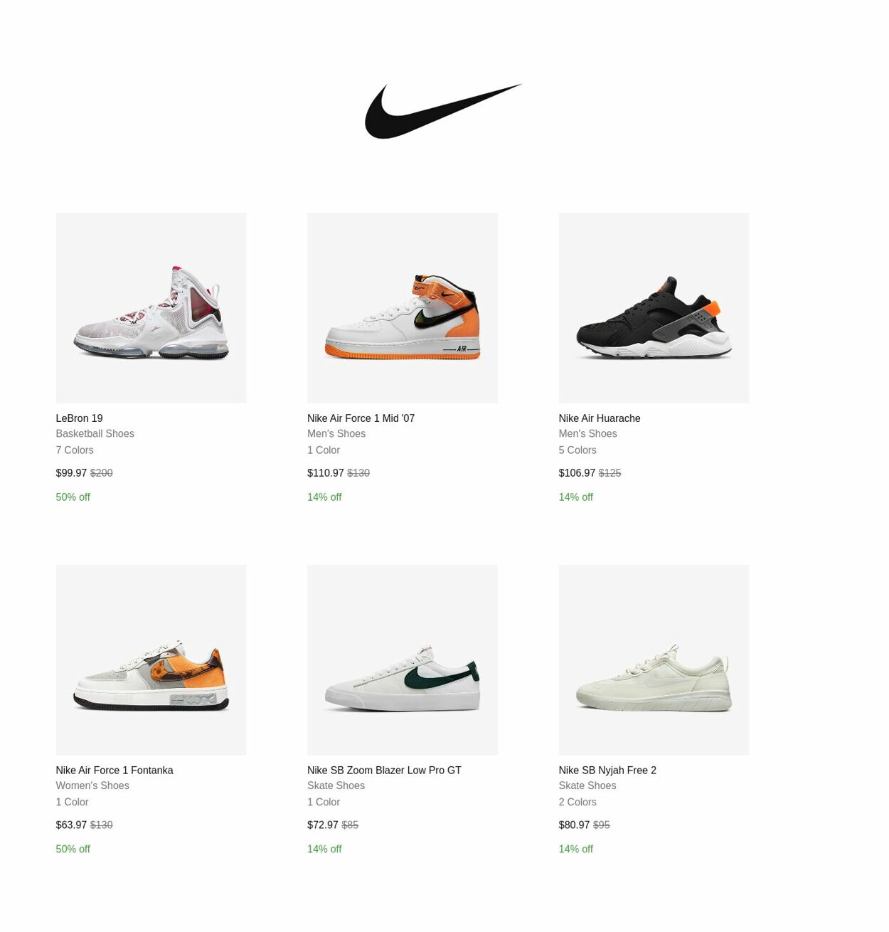 Catalogue Nike from 10/07/2022
