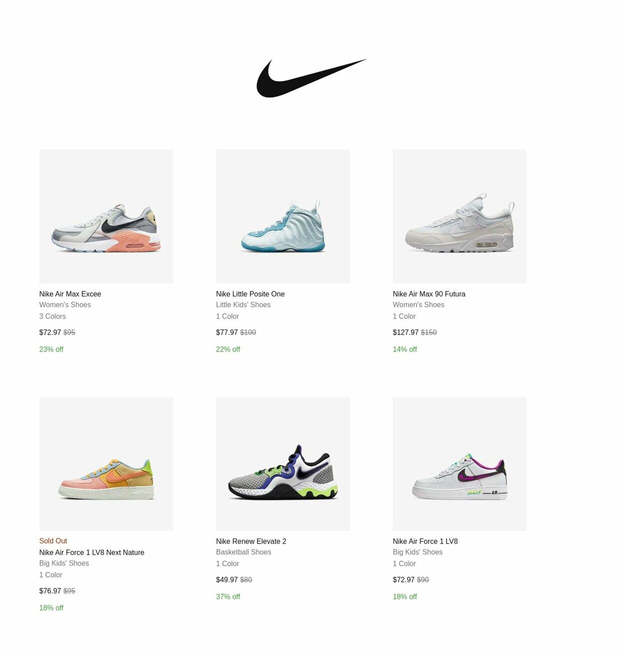 Catalogue Nike from 10/14/2022