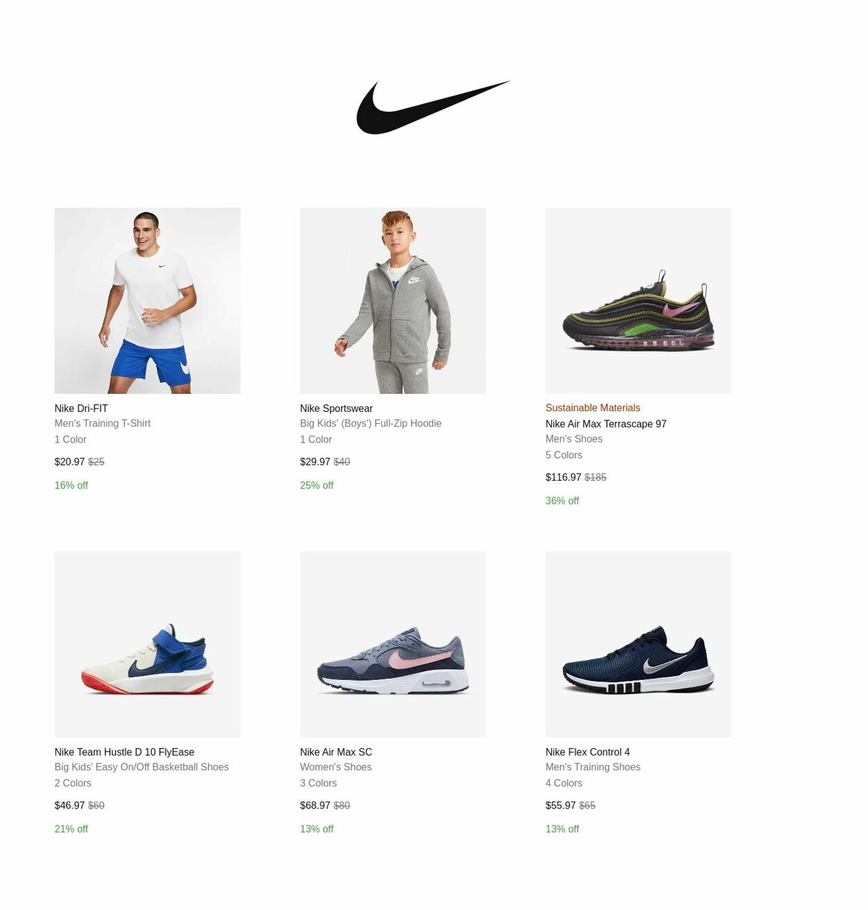 Catalogue Nike from 10/21/2022