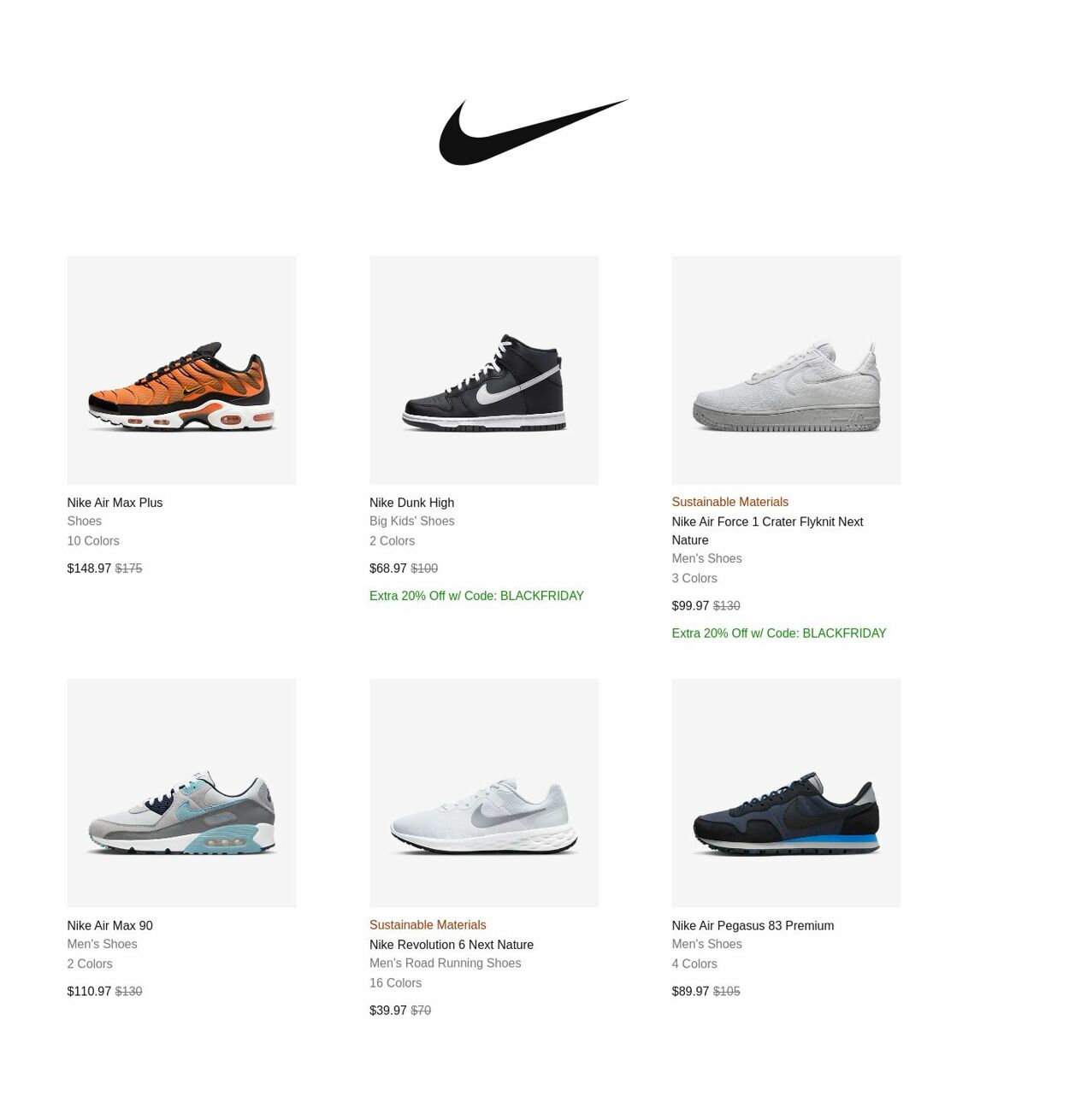 Catalogue Nike from 11/25/2022