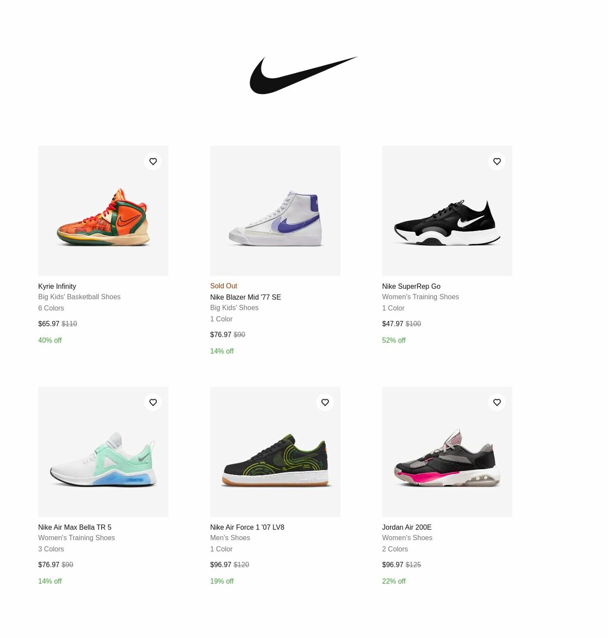 Catalogue Nike from 12/02/2022