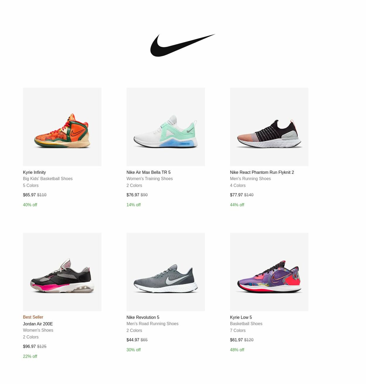 Catalogue Nike from 12/16/2022