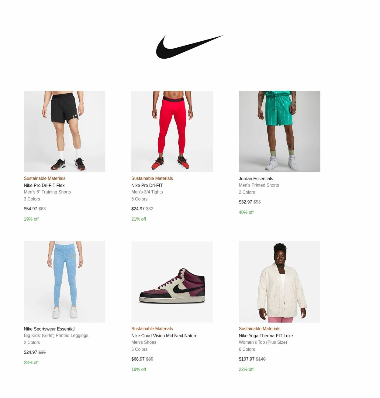 Catalogue Nike from 12/23/2022