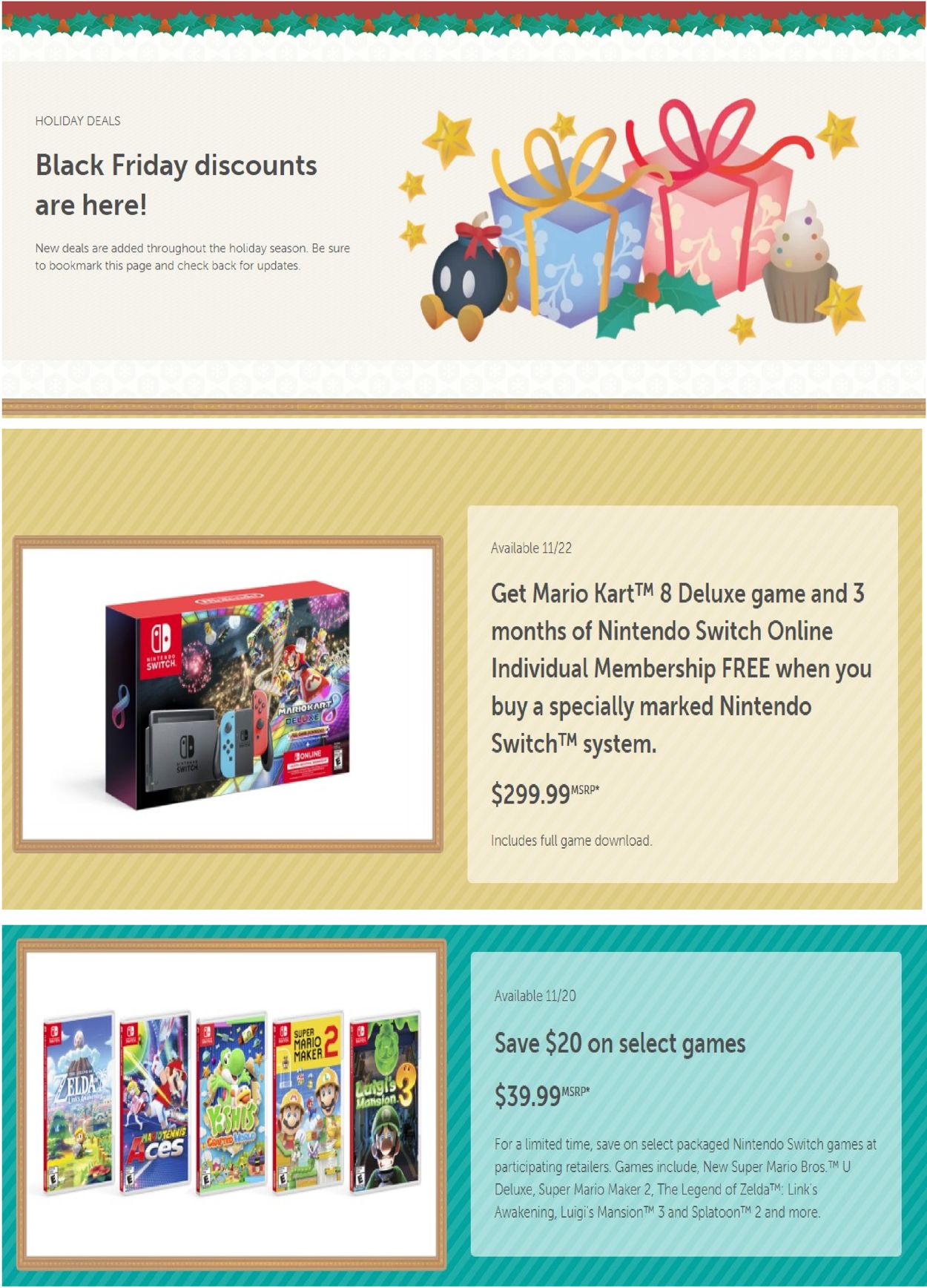Catalogue Nintendo Christmas 2020 from 11/24/2020