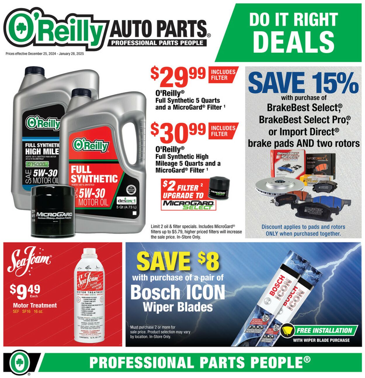 Catalogue O'Reilly Auto Parts from 12/25/2024