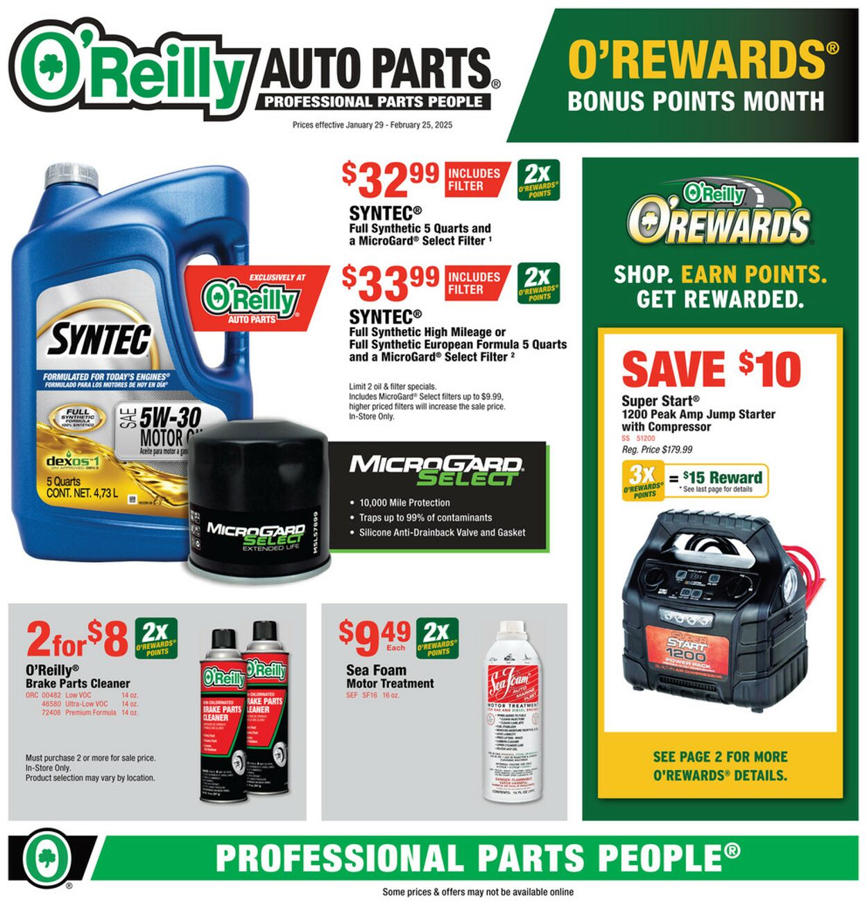 Catalogue O'Reilly Auto Parts from 01/29/2025