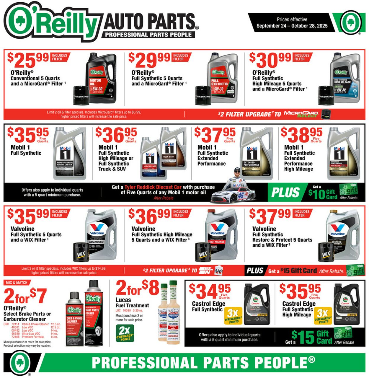 Catalogue O'Reilly Auto Parts from 09/24/2025