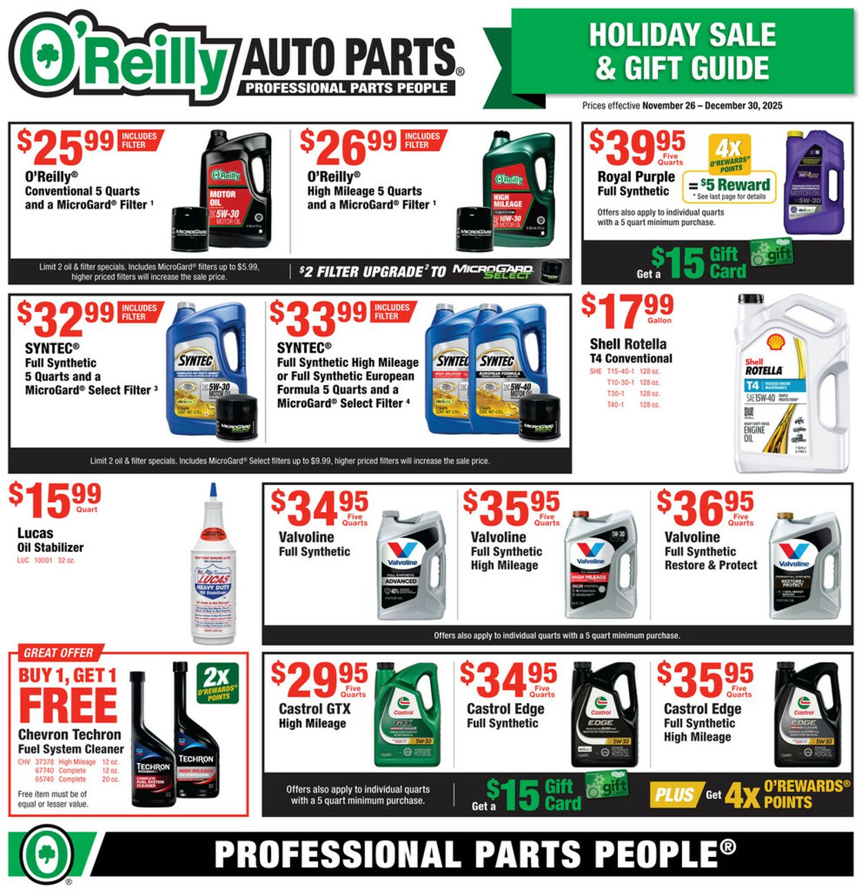 Catalogue O'Reilly Auto Parts from 11/26/2025