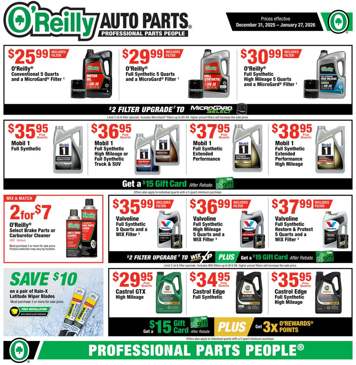 Catalogue O'Reilly Auto Parts from 12/31/2025