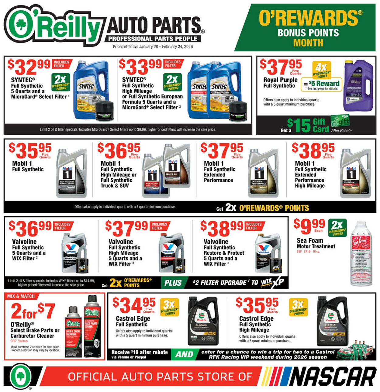 Catalogue O'Reilly Auto Parts from 01/28/2026