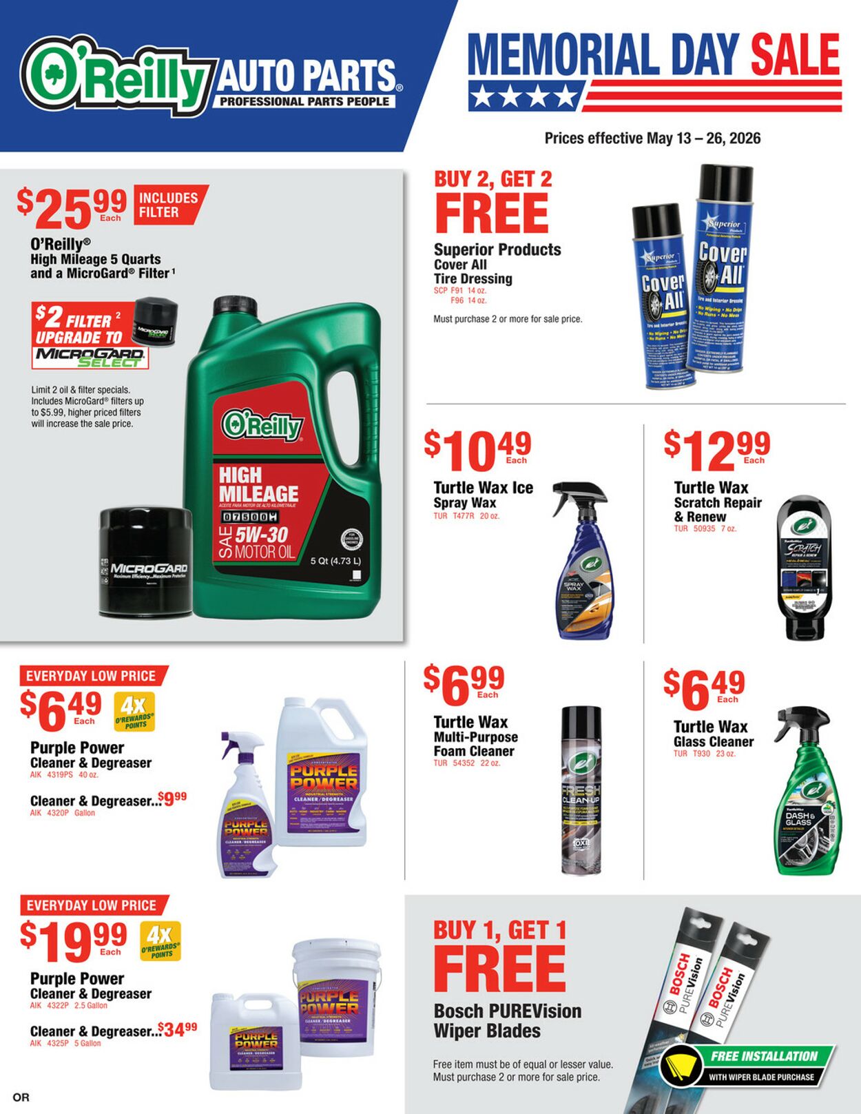 Catalogue O'Reilly Auto Parts from 05/13/2026