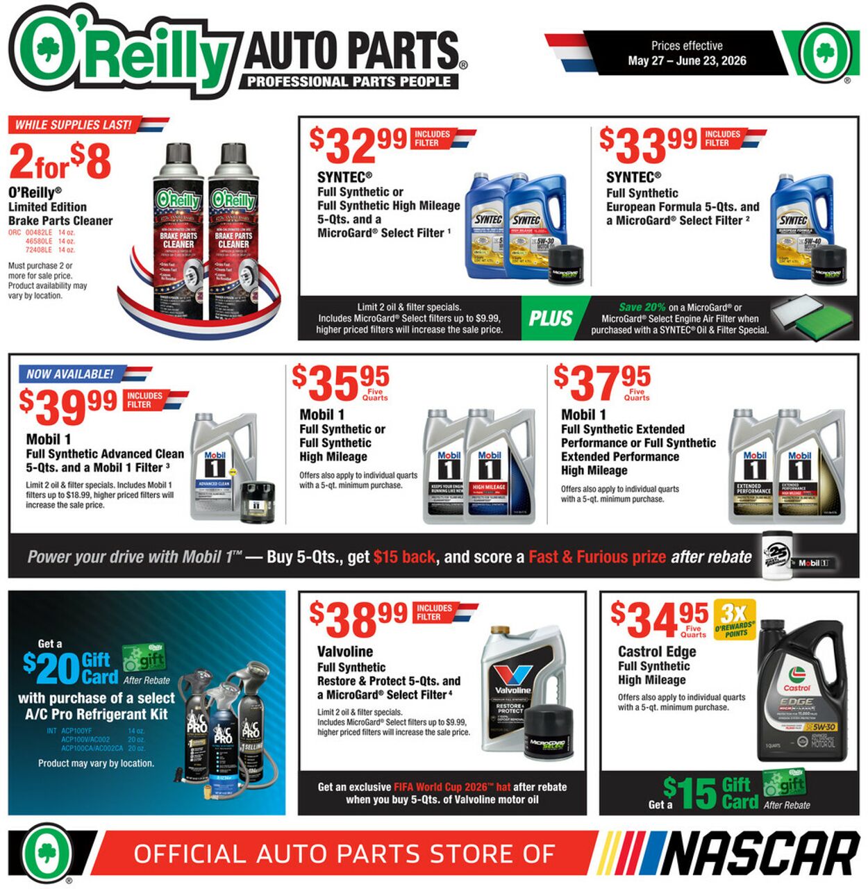 Catalogue O'Reilly Auto Parts from 05/27/2026