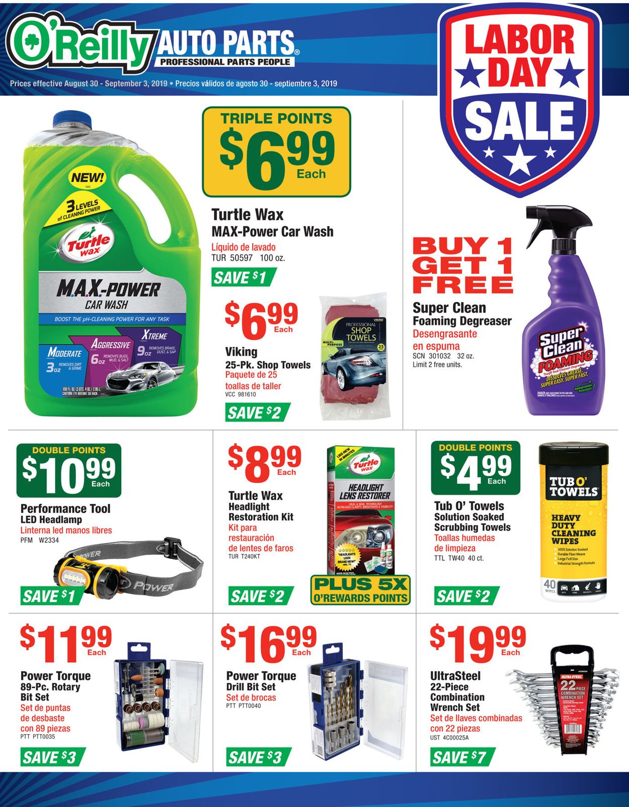 Catalogue O'Reilly Auto Parts from 08/30/2019