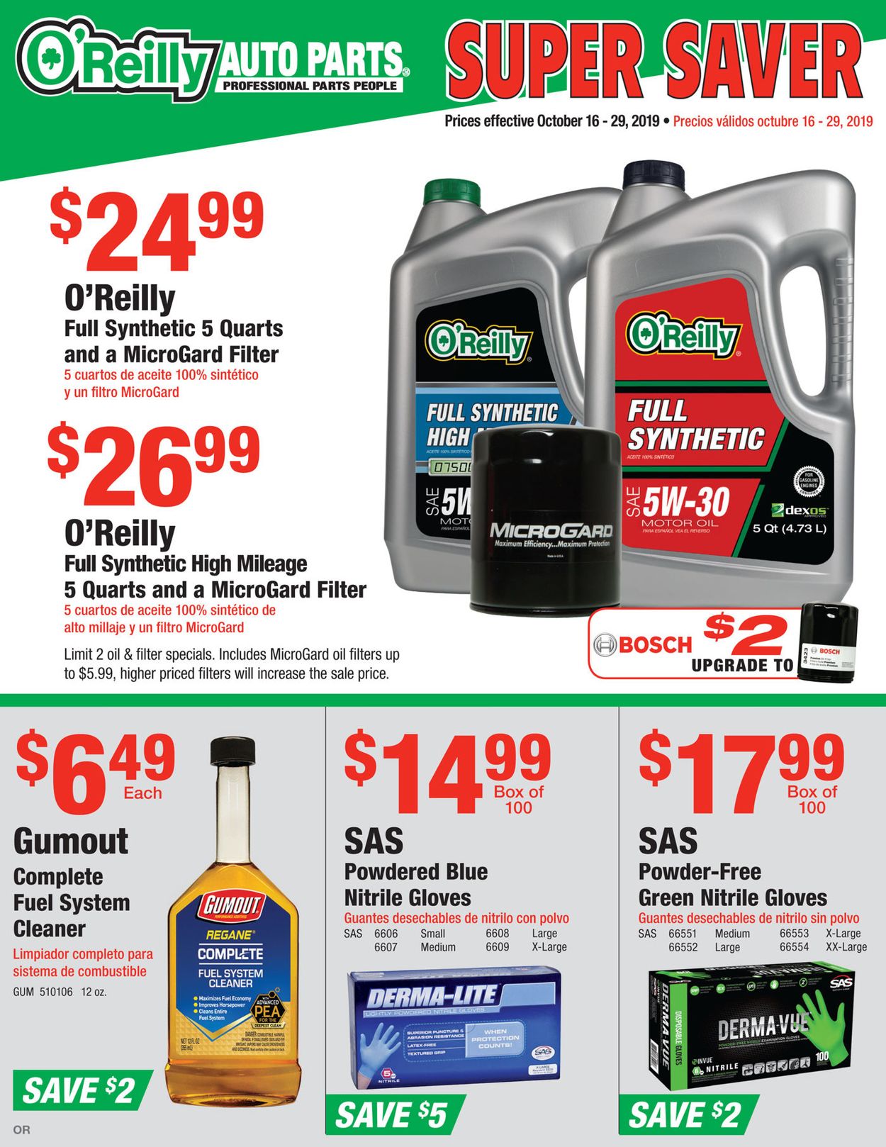 Catalogue O'Reilly Auto Parts from 10/16/2019