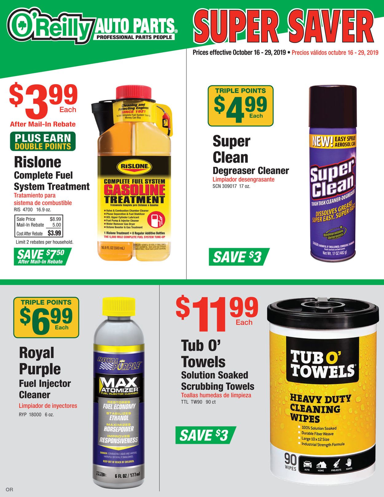 Catalogue O'Reilly Auto Parts from 10/16/2019