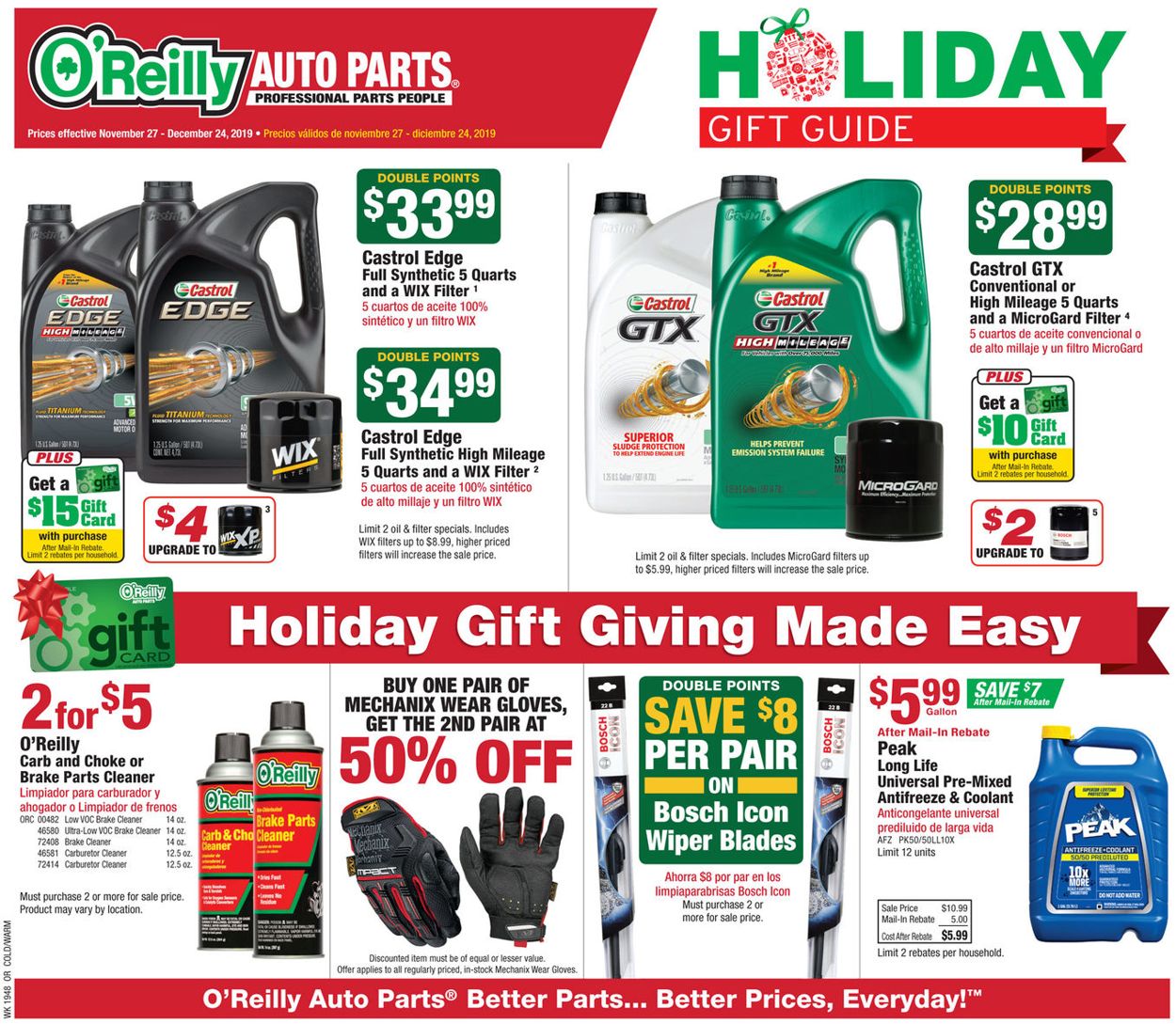 Catalogue O'Reilly Auto Parts - HOLIDAY GIFT GUIDE 2019 from 11/27/2019