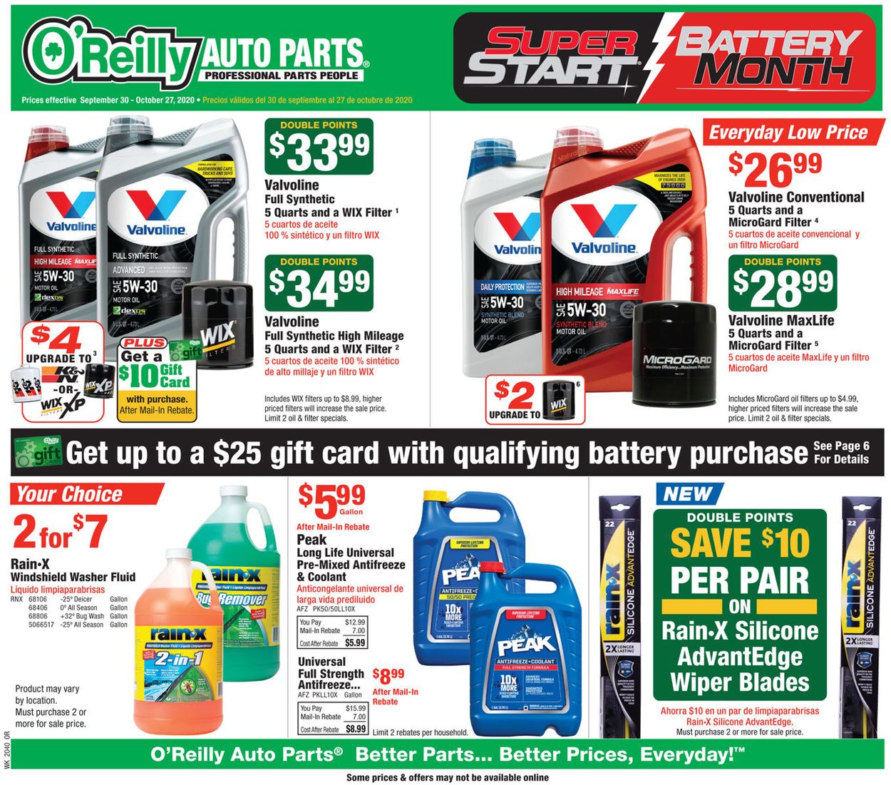 O Reilly Auto Parts Current Weekly Ad 09 30 10 27 2020 Frequent ads