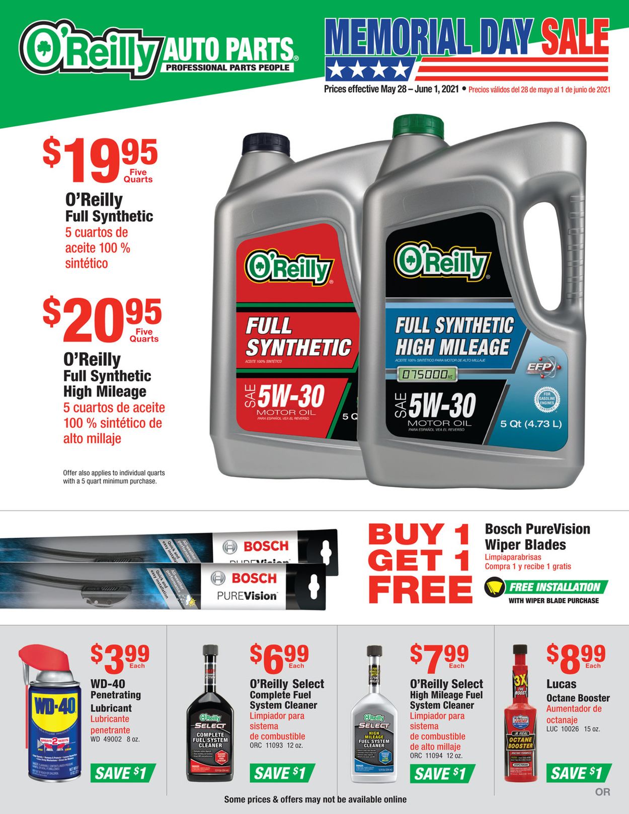 Catalogue O'Reilly Auto Parts from 05/28/2021