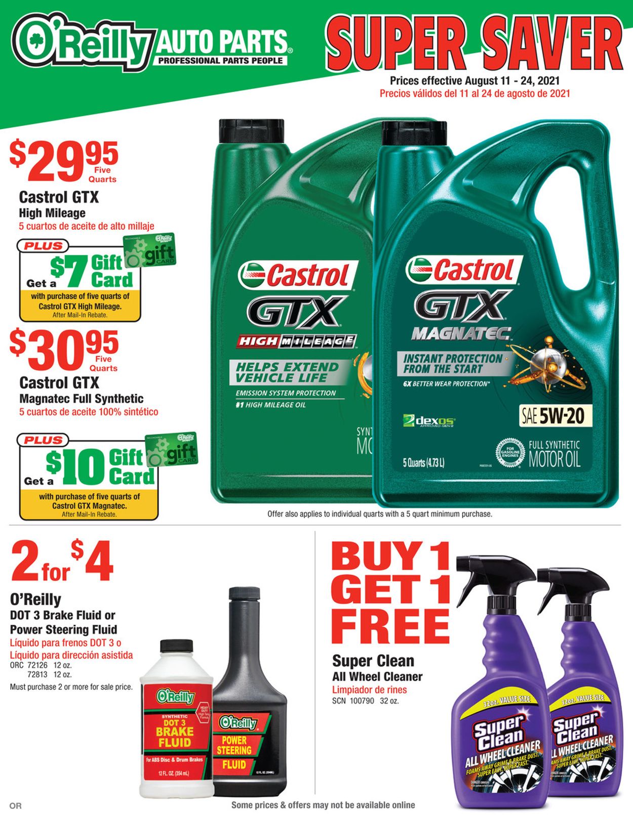 Catalogue O'Reilly Auto Parts from 08/11/2021