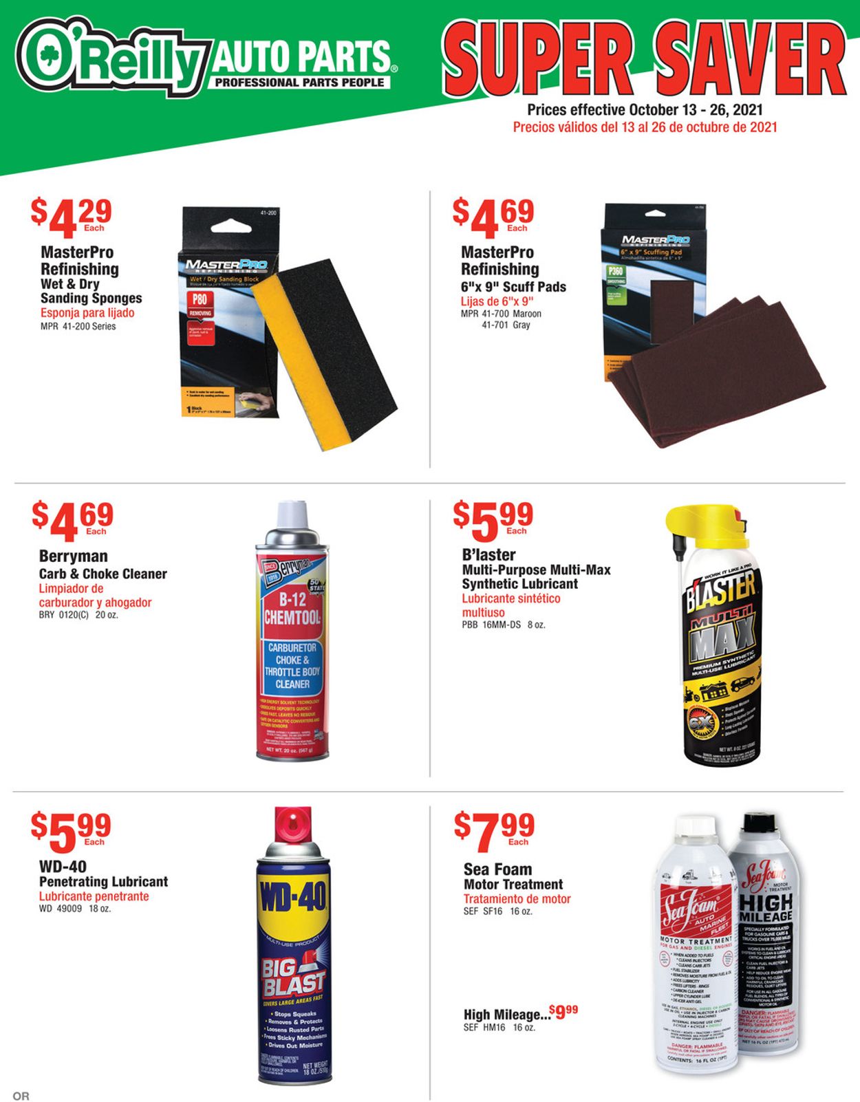 Catalogue O'Reilly Auto Parts from 10/13/2021