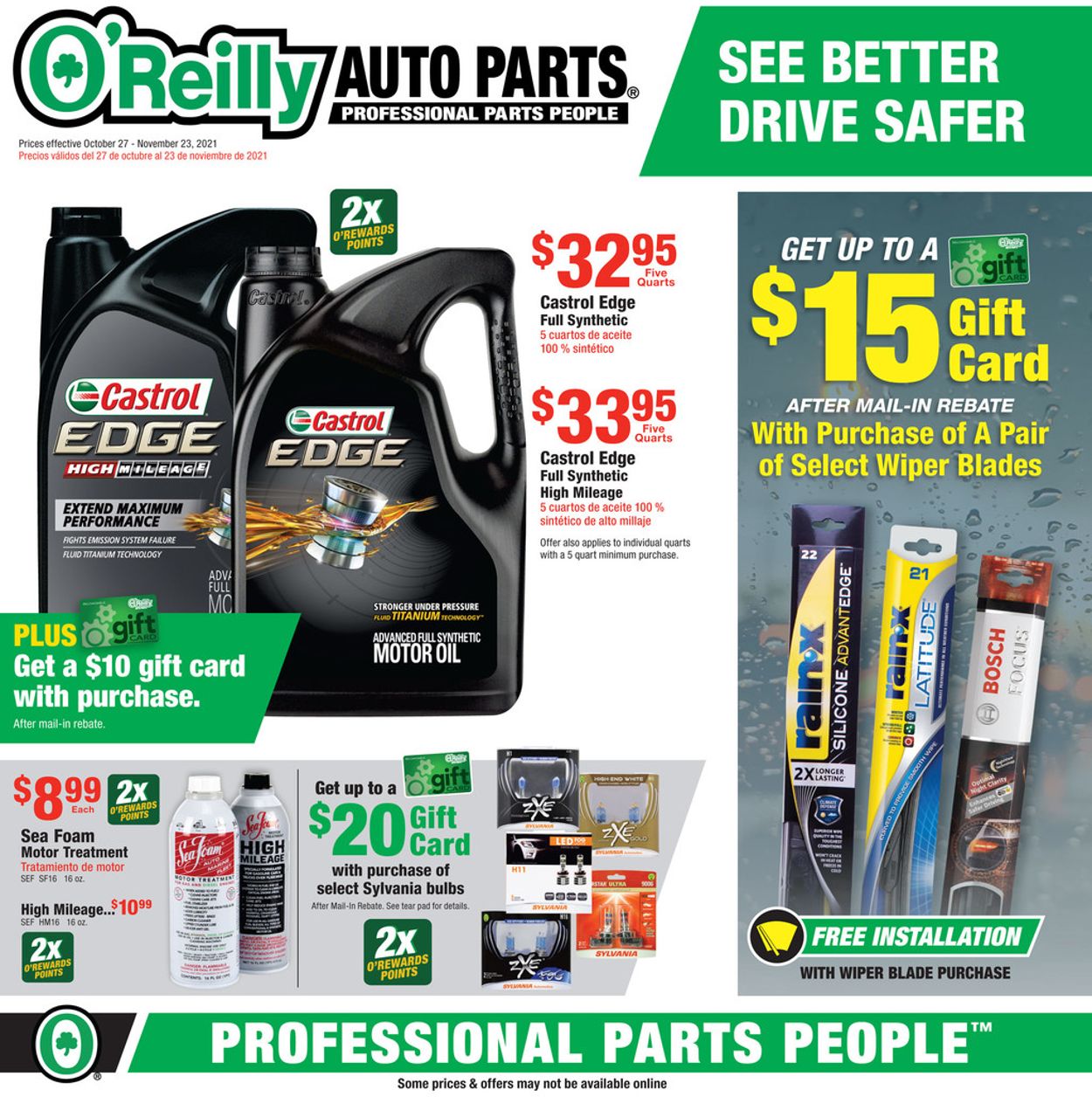 Catalogue O'Reilly Auto Parts from 10/27/2021