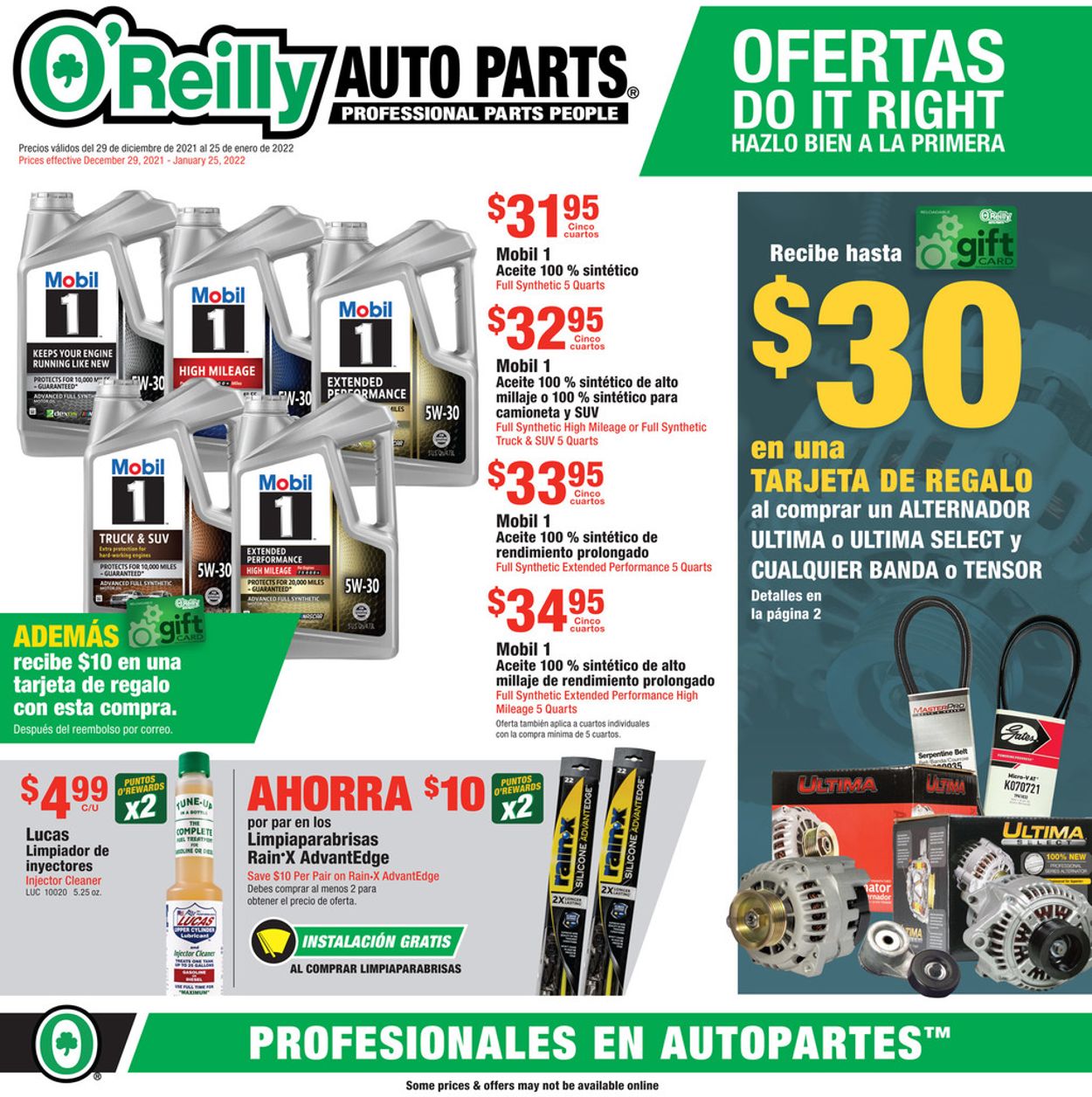 Catalogue O'Reilly Auto Parts from 12/29/2021