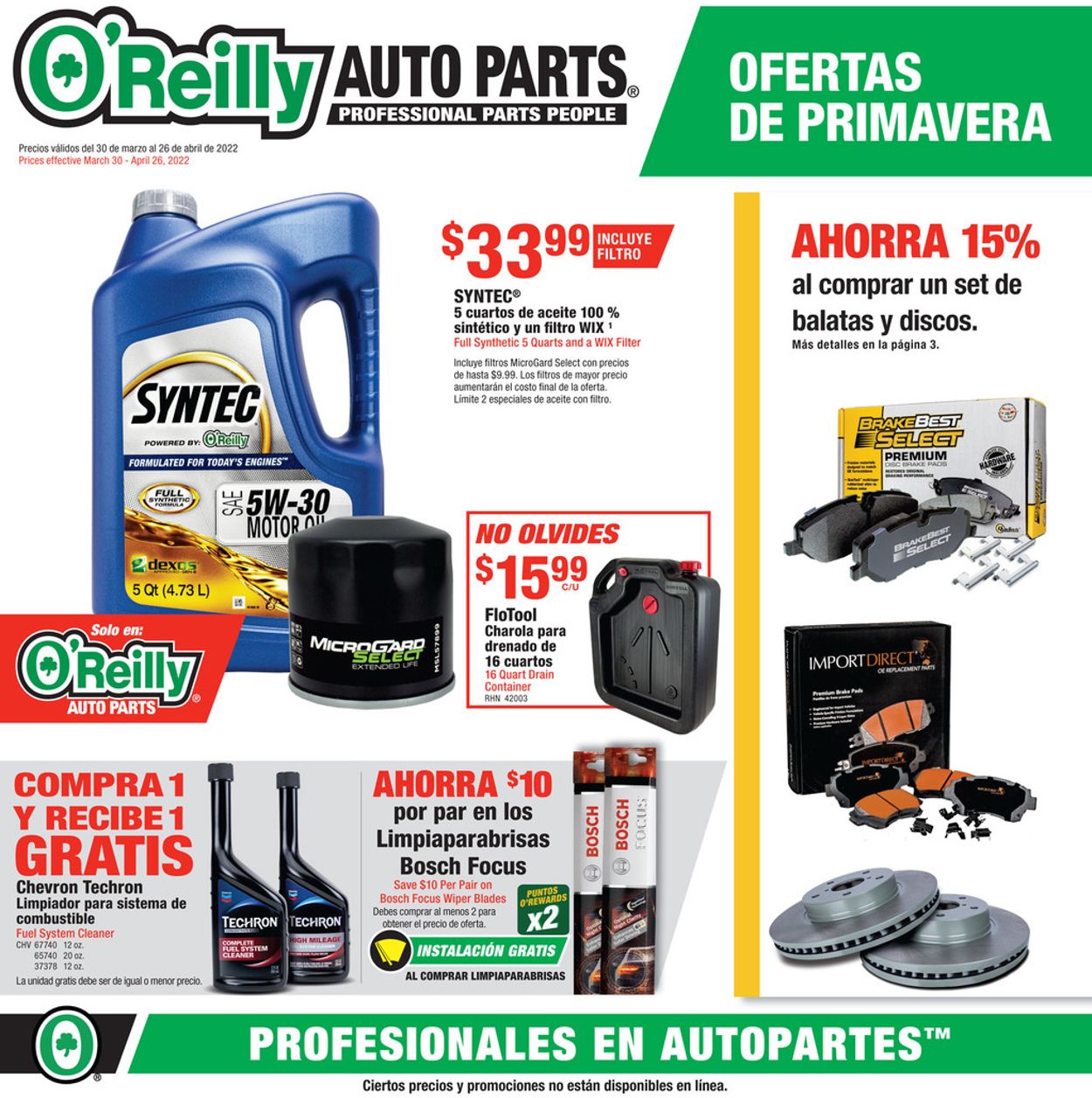 Catalogue O'Reilly Auto Parts from 03/30/2022