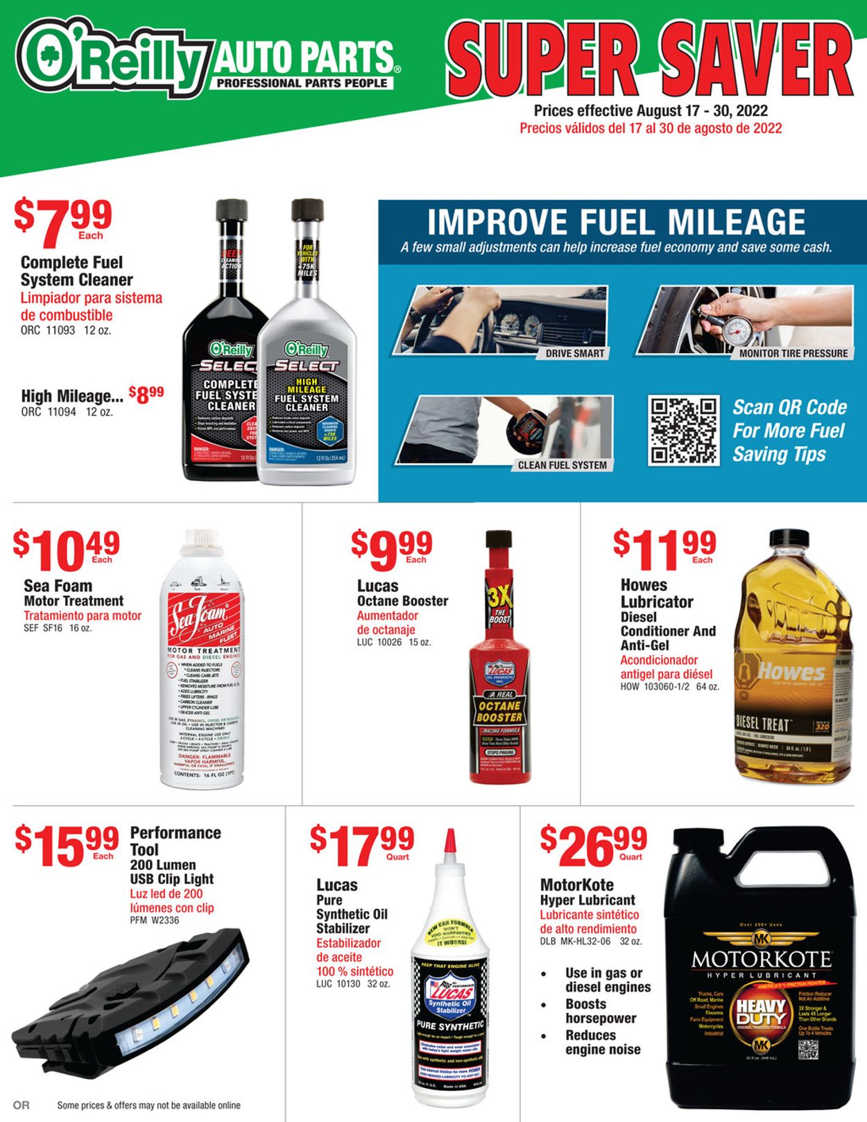 Catalogue O'Reilly Auto Parts from 08/17/2022